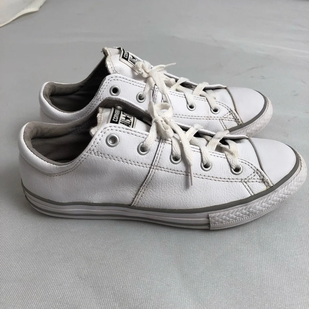 Converse All Star white leather low top sneakers